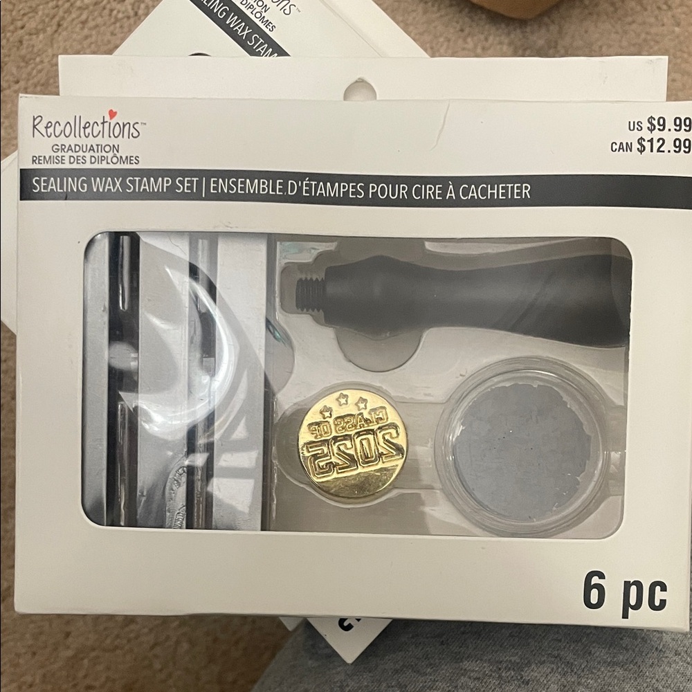 Recollections Graduation Sealing Wax Stamp Set - Gold and Black